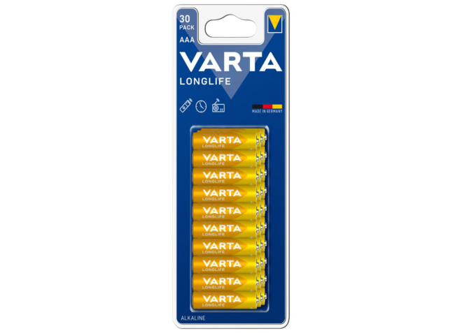 „VARTA Longlife“ AAA LR03 šarminės baterijos 30 vnt.